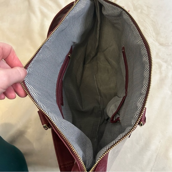 Steve Madden | Tote Style Purse | Maroon, Taupe - two tone | NWOT - Picture 7 of 11